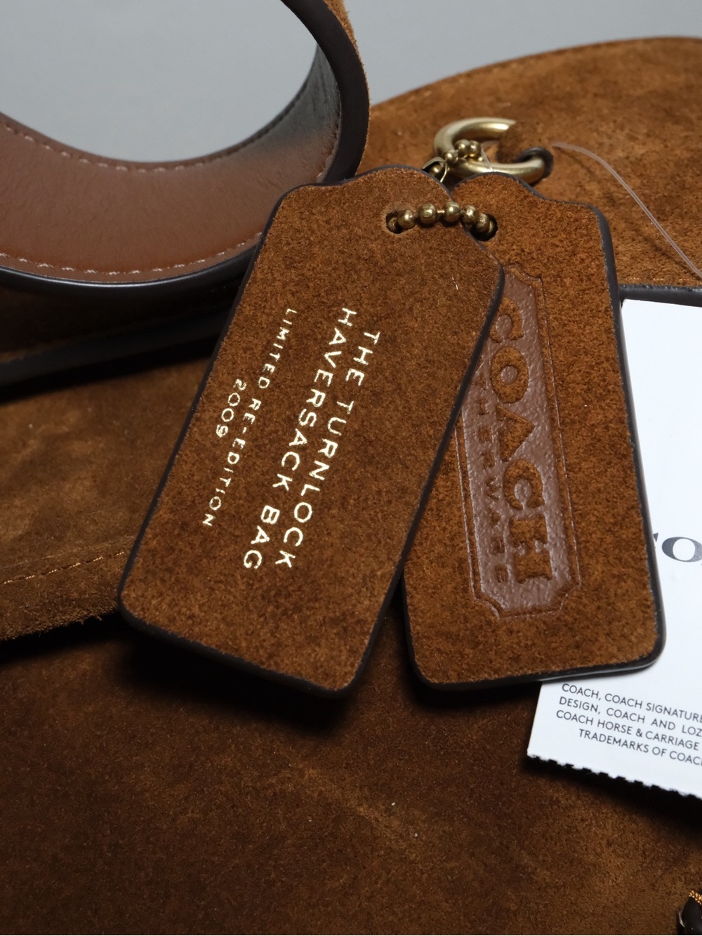 Coach Chestnut Brown Suede Turnlock Haversack Bag - Picture 2 of 16